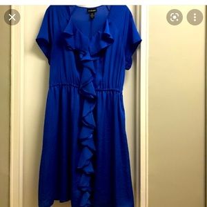 Lane Bryant size 16 W. Short royal blue flutter front dress